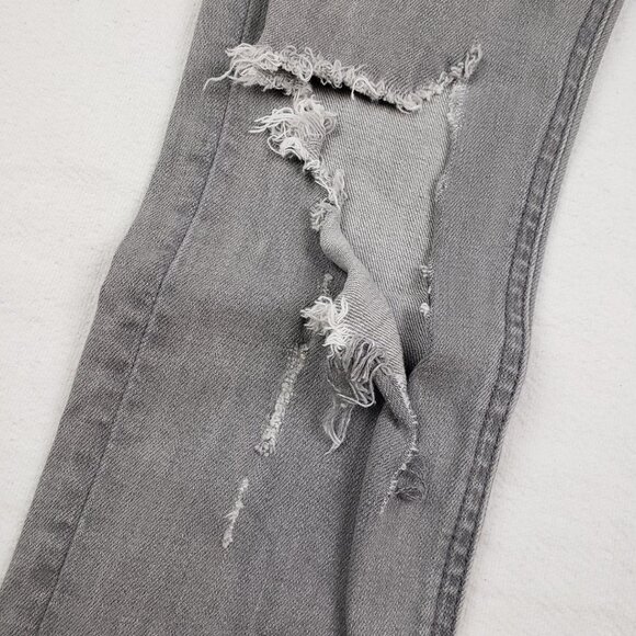 rag & bone Grey Skinny Jeans Size 27 Raw Hem Distressed Low Rise Grunge Denim - Picture 10 of 16
